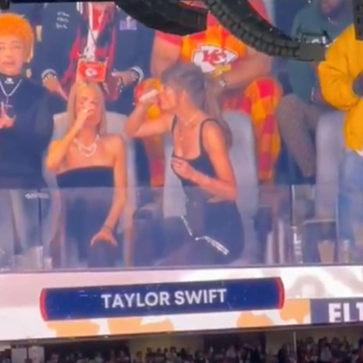 Taylor Swift Seen Chugging Beer At Super Bowl